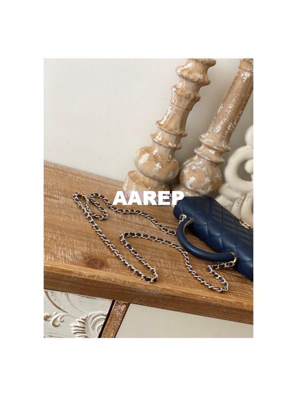 Replica Chanel Wallet On Chain Top Handle Lambskin WOC AP2844 Dark Blue 5