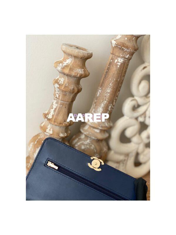 Replica Chanel Wallet On Chain Top Handle Lambskin WOC AP2844 Dark Blue 7