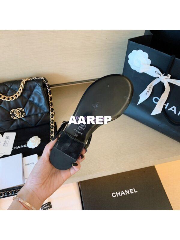 Replica Chanel Lambskin Sandals G35692 Black 11