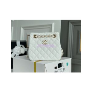 Replica Chanel 22SS Bucket Bag in Caviar AS3176 White