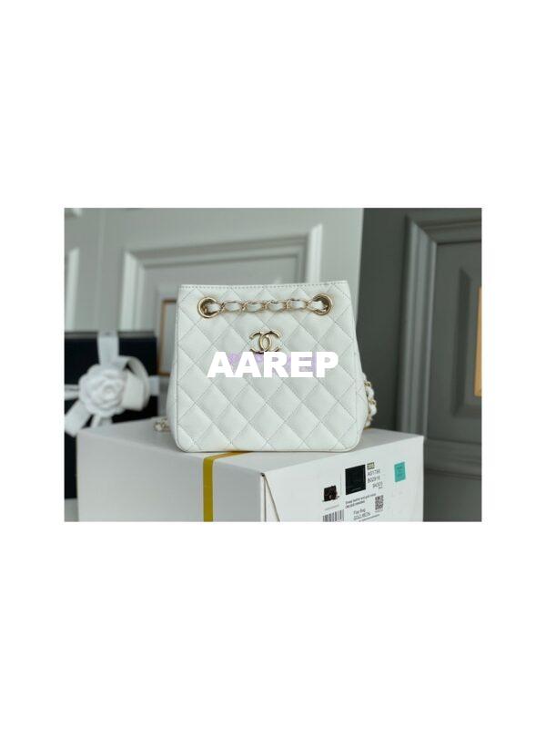 Replica Chanel 22SS Bucket Bag in Caviar AS3176 White 3
