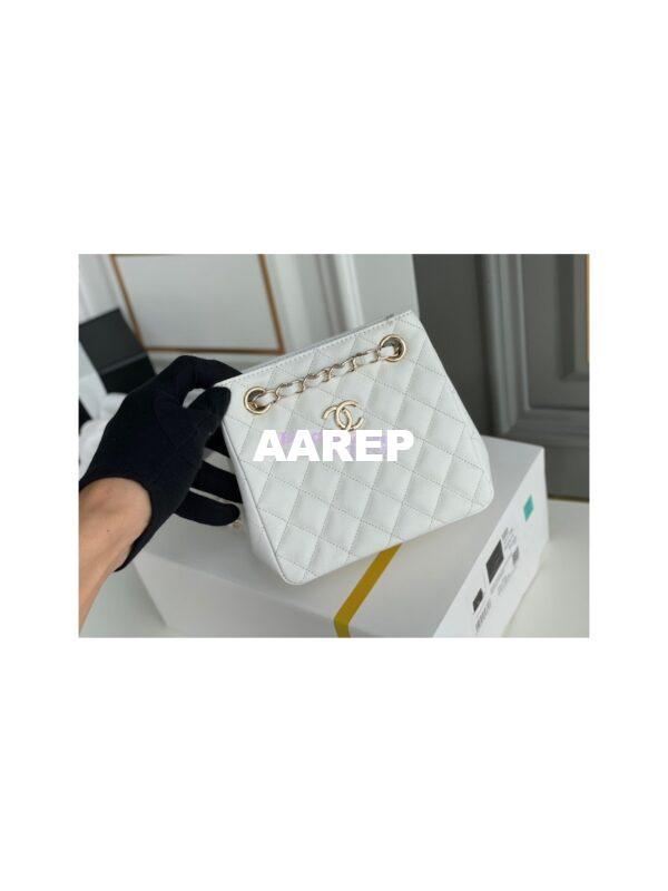 Replica Chanel 22SS Bucket Bag in Caviar AS3176 White 5