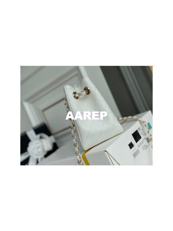 Replica Chanel 22SS Bucket Bag in Caviar AS3176 White 7