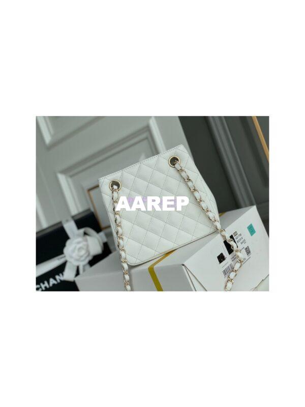 Replica Chanel 22SS Bucket Bag in Caviar AS3176 White 8
