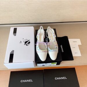 Replica Chanel Slingbacks 65mm Cotton Tweed G31318 Ivory