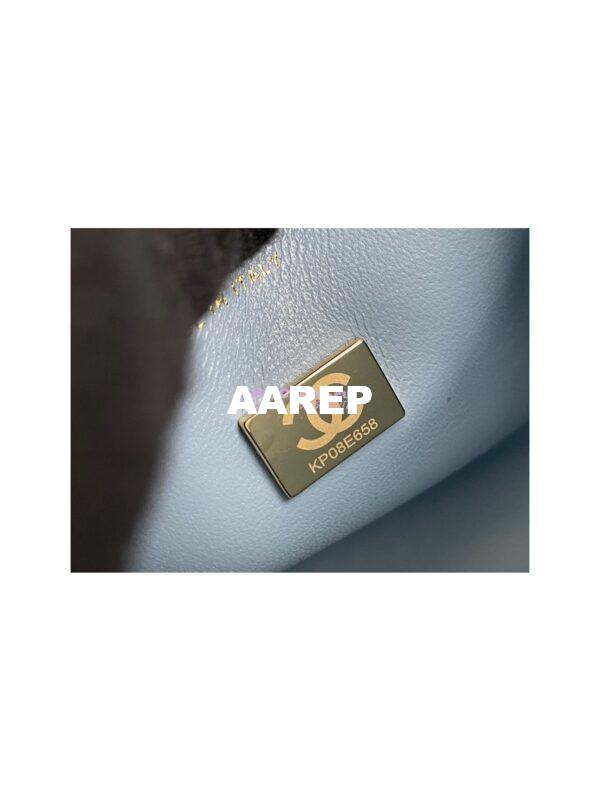 Replica Chanel 22SS Bucket Bag in Caviar AS3176 Light Blue 11