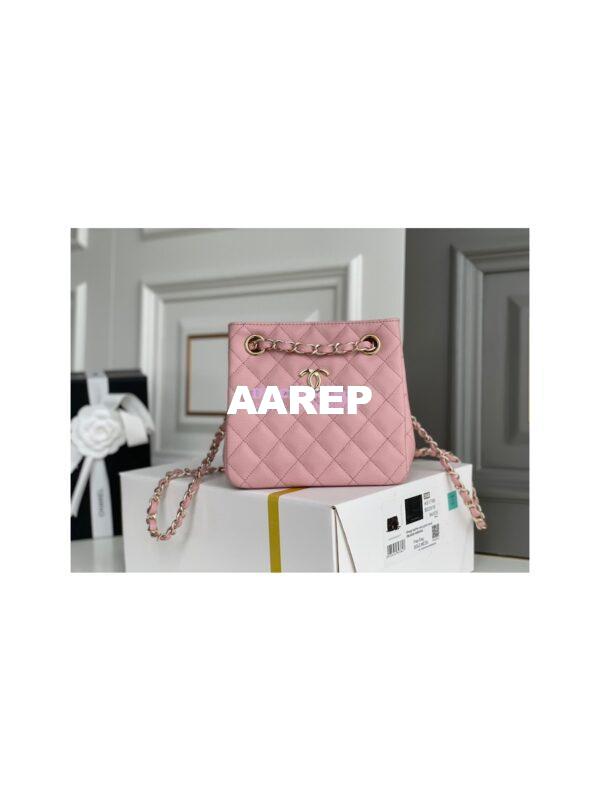 Replica Chanel 22SS Bucket Bag in Caviar AS3176 Light Pink 3