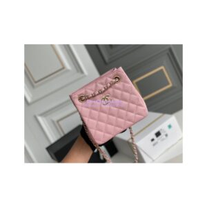 Replica Chanel 22SS Bucket Bag in Caviar AS3176 Light Pink 2