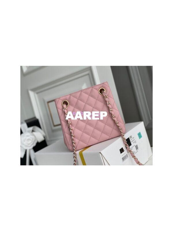 Replica Chanel 22SS Bucket Bag in Caviar AS3176 Light Pink 6