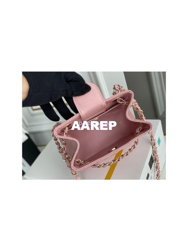 Replica Chanel 22SS Bucket Bag in Caviar AS3176 Light Pink 9