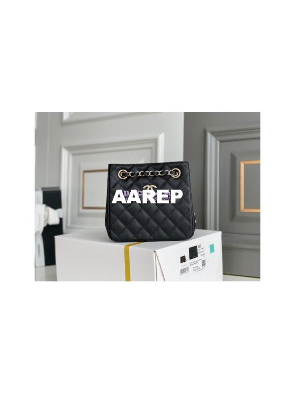 Replica Chanel 22SS Bucket Bag in Caviar AS3176 Black 3