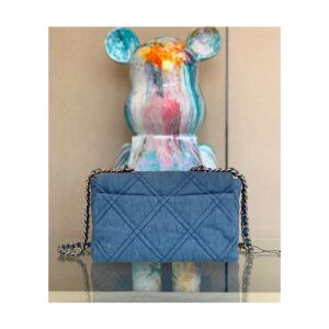 Replica Chanel 19 Large Flap Bag AS1161 Denim with Silver 2