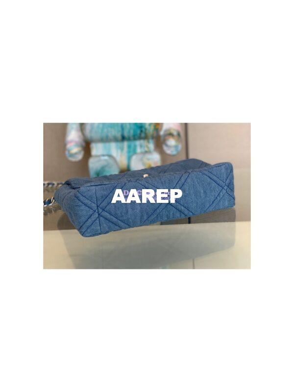 Replica Chanel 19 Large Flap Bag AS1161 Denim with Silver 10