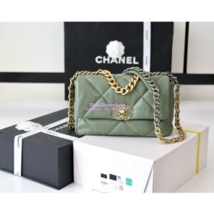 Replica Chanel 19 Small Flap Bag AS1160 Lambskin Matcha Green
