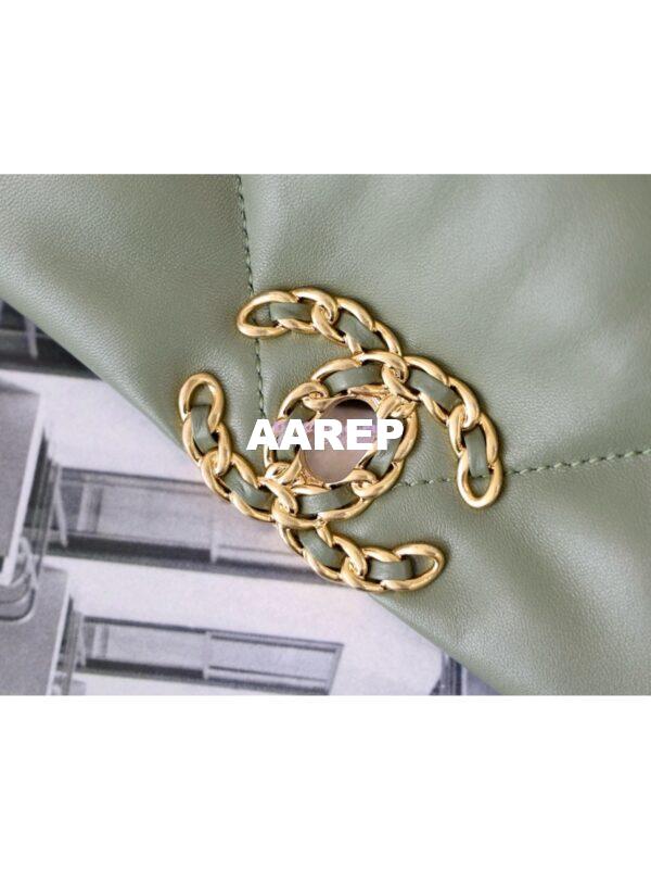 Replica Chanel 19 Small Flap Bag AS1160 Lambskin Matcha Green 9