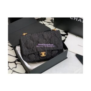 Replica Chanel Large Flap Denim Quilted Bag AS3215