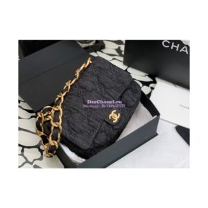 Replica Chanel Large Flap Denim Quilted Bag AS3215 2