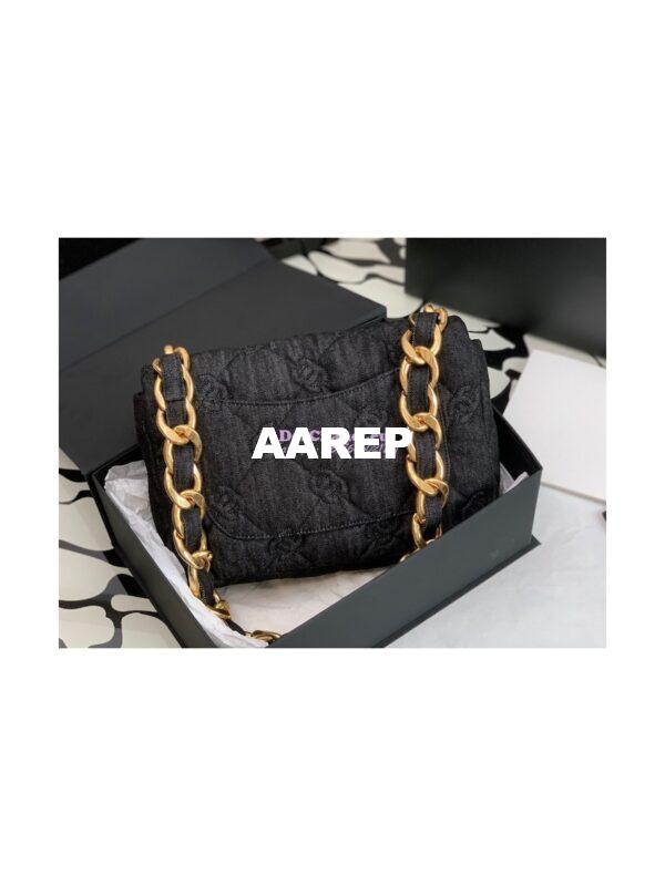 Replica Chanel Large Flap Denim Quilted Bag AS3215 8