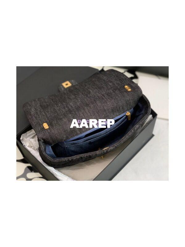 Replica Chanel Large Flap Denim Quilted Bag AS3215 9
