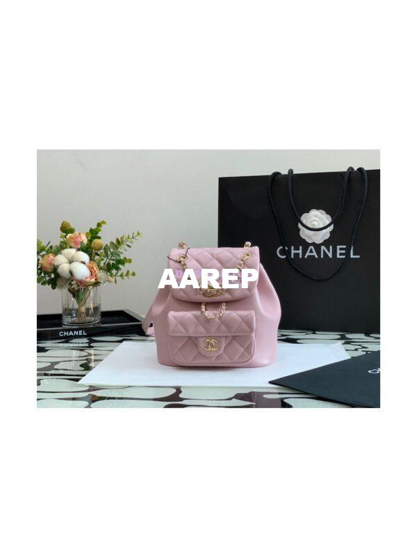 Replica Chanel 22SS Mini Duma Backpack in Lambskin AS2908 Light Pink