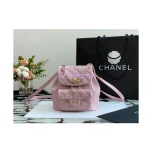 Replica Chanel 22SS Mini Duma Backpack in Lambskin AS2908 Light Pink 2