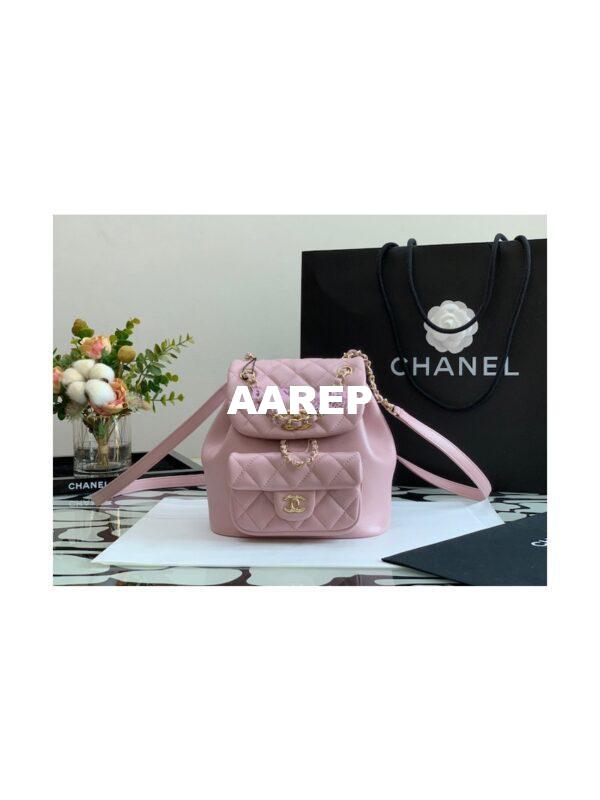Replica Chanel 22SS Mini Duma Backpack in Lambskin AS2908 Light Pink 2