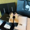 Replica Chanel Slingbacks 65mm Goatskin Lambskin Cap Toe G31318 Beige Black