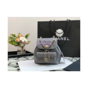 Replica Chanel 22SS Mini Duma Backpack in Lambskin AS2908 Dark Grey