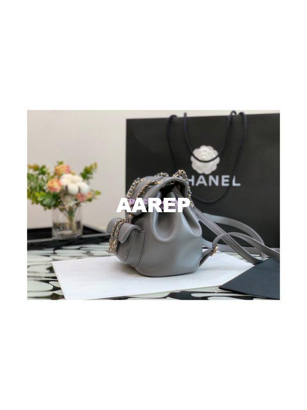 Replica Chanel 22SS Mini Duma Backpack in Lambskin AS2908 Dark Grey 7