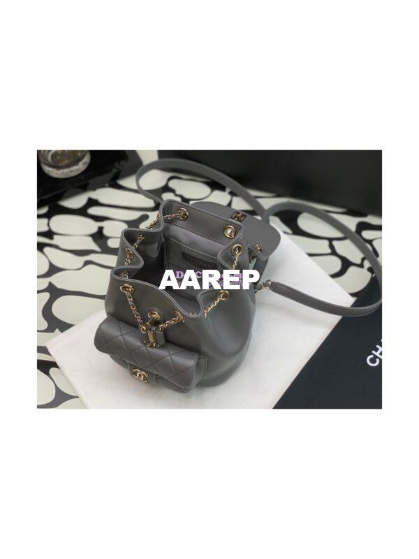 Replica Chanel 22SS Mini Duma Backpack in Lambskin AS2908 Dark Grey 10