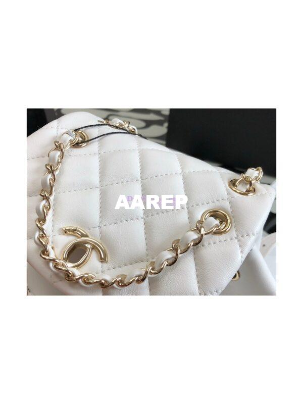 Replica Chanel 22SS Mini Duma Backpack in Lambskin AS2908 White 6