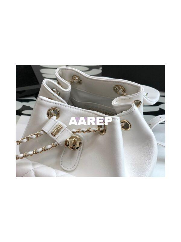 Replica Chanel 22SS Mini Duma Backpack in Lambskin AS2908 White 8