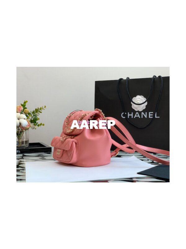 Replica Chanel 22SS Mini Duma Backpack in Lambskin AS2908 Coral Pink 5