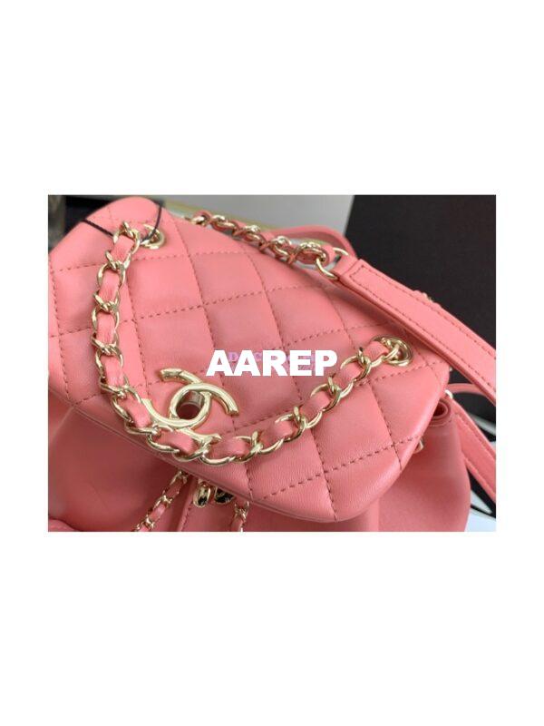 Replica Chanel 22SS Mini Duma Backpack in Lambskin AS2908 Coral Pink 6
