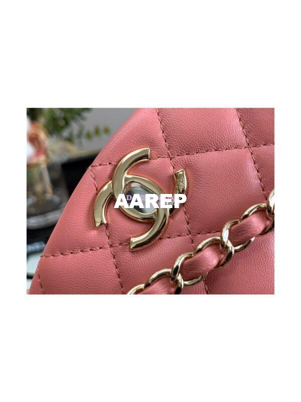 Replica Chanel 22SS Mini Duma Backpack in Lambskin AS2908 Coral Pink 7