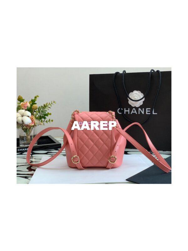 Replica Chanel 22SS Mini Duma Backpack in Lambskin AS2908 Coral Pink 8