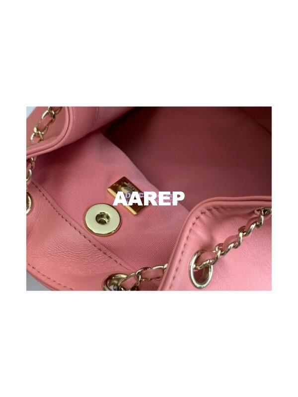 Replica Chanel 22SS Mini Duma Backpack in Lambskin AS2908 Coral Pink 11