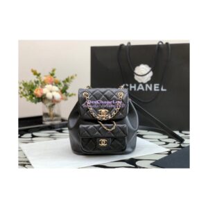 Replica Chanel 22SS Mini Duma Backpack in Lambskin AS2908 Black 2