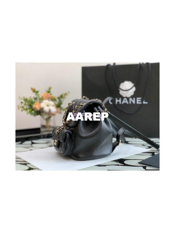 Replica Chanel 22SS Mini Duma Backpack in Lambskin AS2908 Black 3