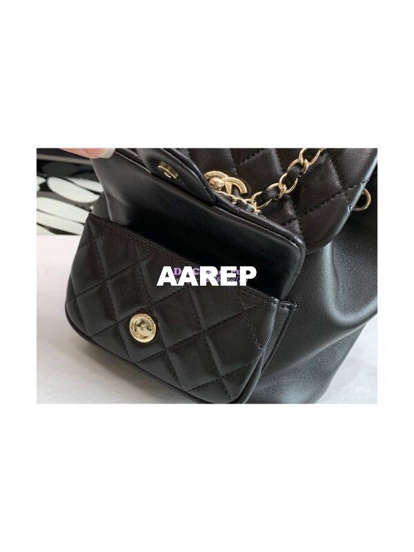 Replica Chanel 22SS Mini Duma Backpack in Lambskin AS2908 Black 4