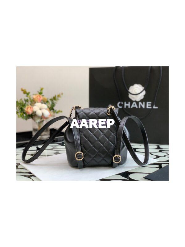Replica Chanel 22SS Mini Duma Backpack in Lambskin AS2908 Black 5