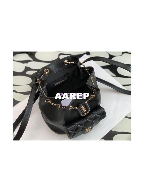 Replica Chanel 22SS Mini Duma Backpack in Lambskin AS2908 Black 7