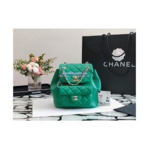 Replica Chanel 22SS Mini Duma Backpack in Lambskin AS2908 Green
