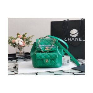 Replica Chanel 22SS Mini Duma Backpack in Lambskin AS2908 Green 2