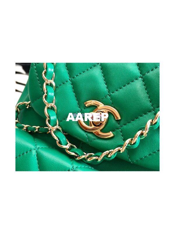 Replica Chanel 22SS Mini Duma Backpack in Lambskin AS2908 Green 4