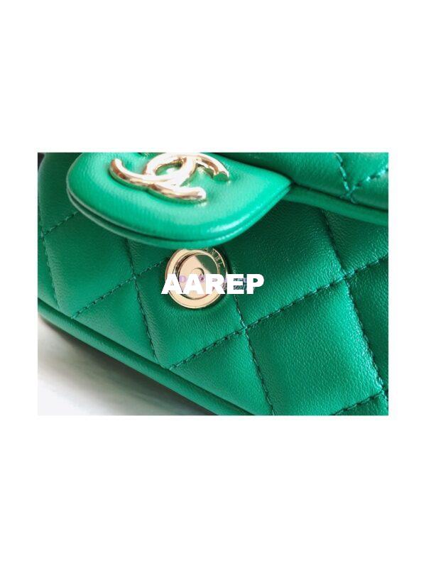 Replica Chanel 22SS Mini Duma Backpack in Lambskin AS2908 Green 6
