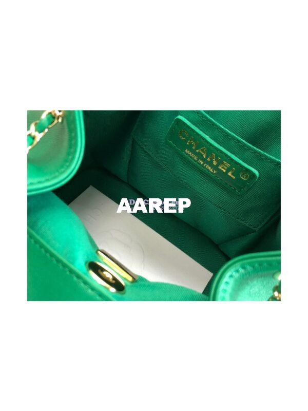 Replica Chanel 22SS Mini Duma Backpack in Lambskin AS2908 Green 9