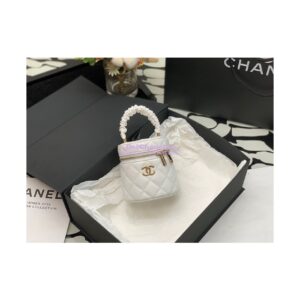 Replica Chanel 22SS Small Lambskin Vanity Case AP2729 White