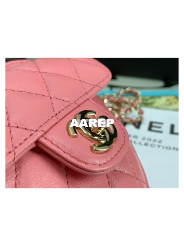 Replica Chanel Heart Clutch With Chain AP2784 Lambskin Coral Pink 6