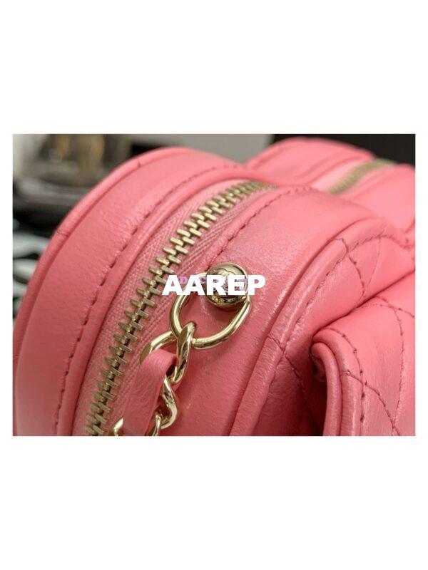 Replica Chanel Heart Clutch With Chain AP2784 Lambskin Coral Pink 7